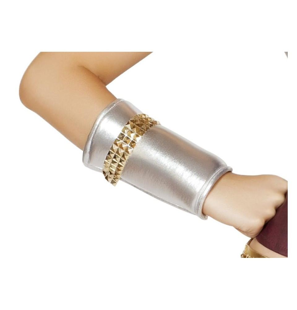 Wrist cuffs with gold trim